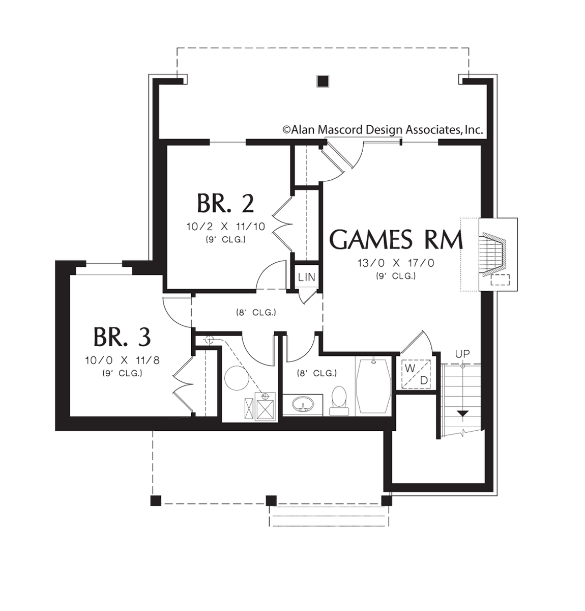 Lower Floor Plan for Mascord House Plan 1158 - The Abery