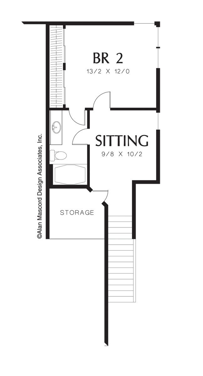 Upper Floor Plan for Mascord House Plan 21106 - The Richmond