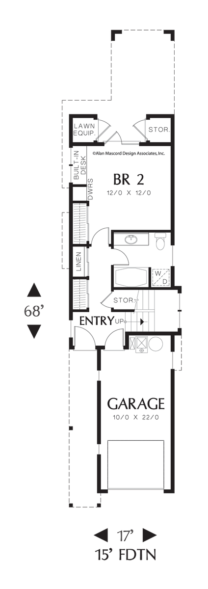 Upper Floor Plan for Mascord House Plan 21108 - The Wedgewood