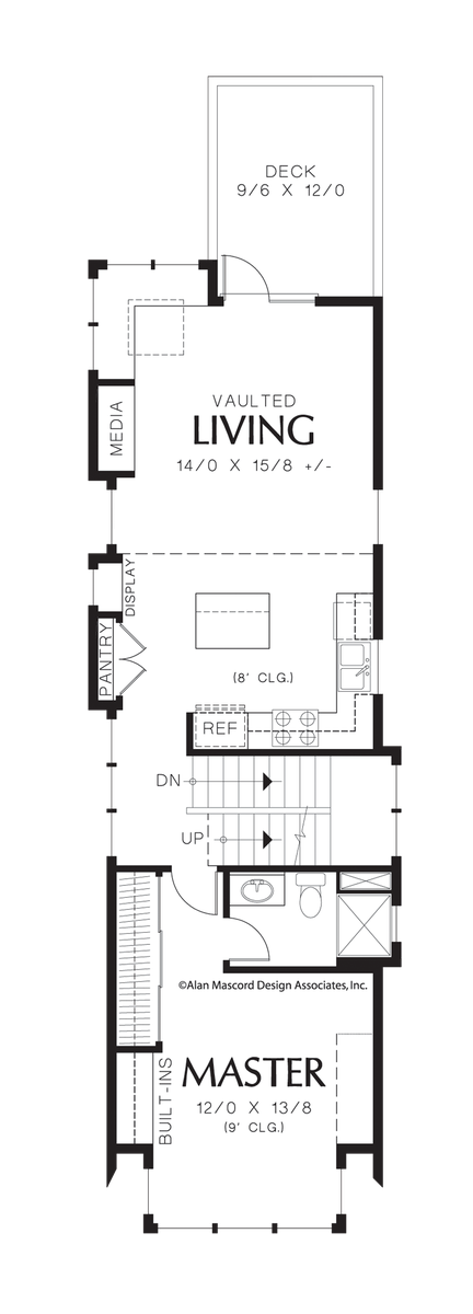 Main Floor Plan for Mascord House Plan 21108 - The Wedgewood