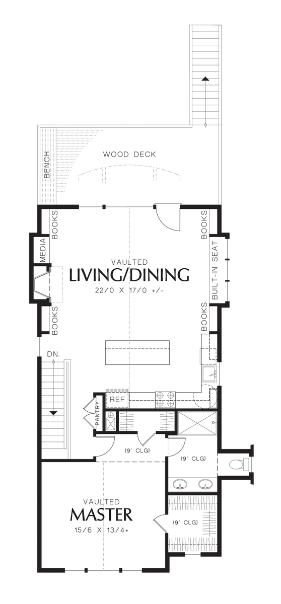Upper Floor Plan for Mascord House Plan 21120 - The Willowdale