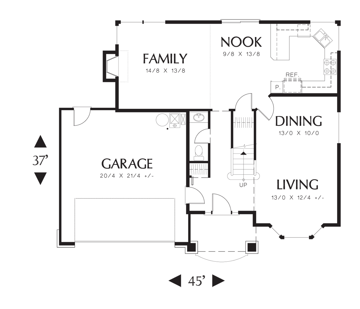 Main Floor Plan for Mascord House Plan 2138 - The Stayton
