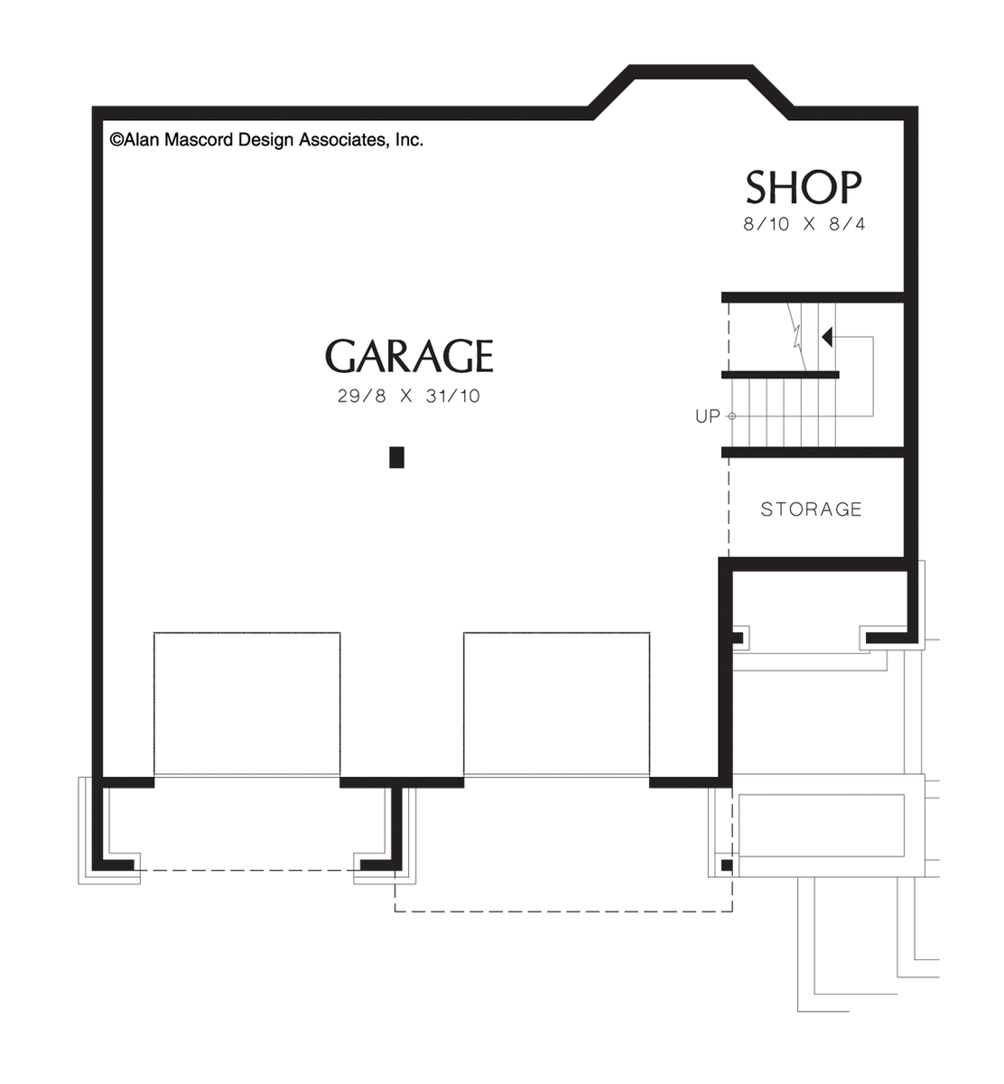 Lower Floor Plan for Mascord House Plan 22109 - The Anson