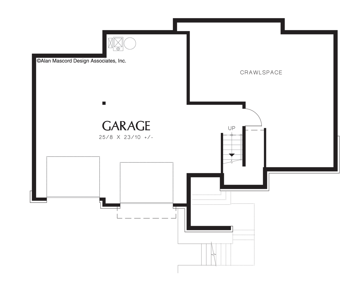 Lower Floor Plan for Mascord House Plan 22147 - The Hillview