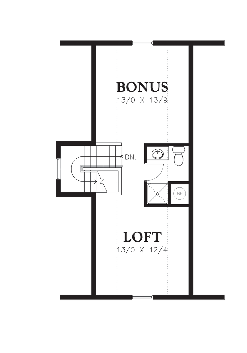 Upper Floor Plan for Mascord House Plan 22171 - The Pranger