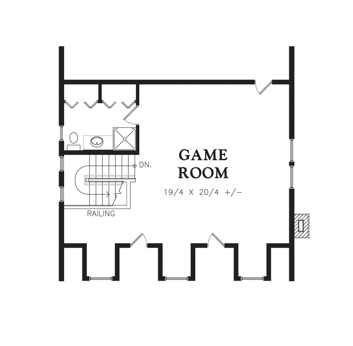 Upper Floor Plan for Mascord House Plan 22172B - The Berkshire