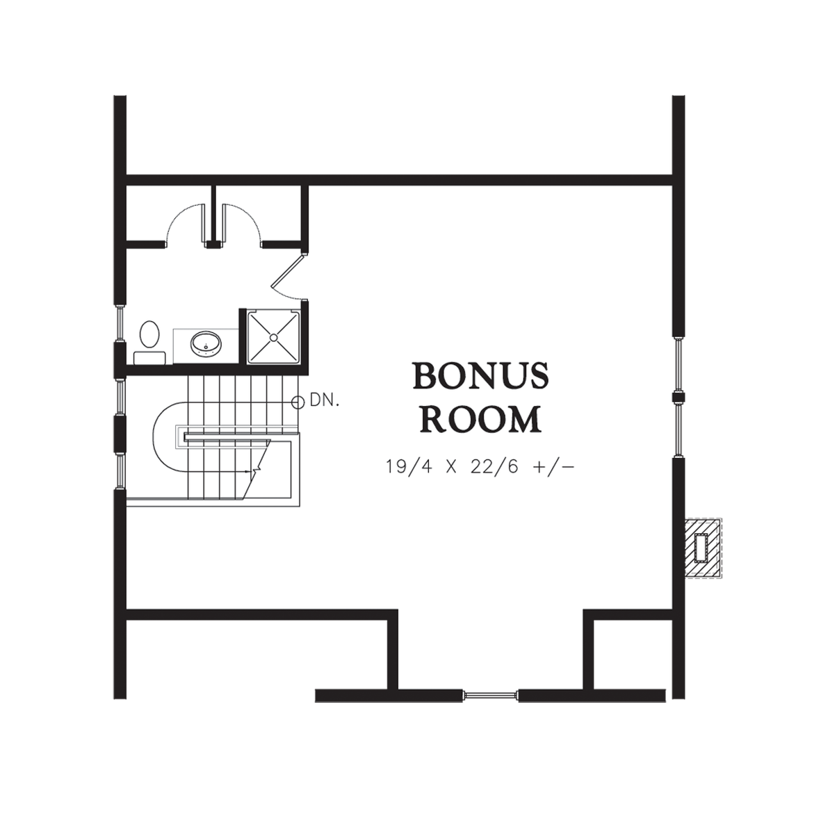 Upper Floor Plan for Mascord House Plan 22172C - The Carrington