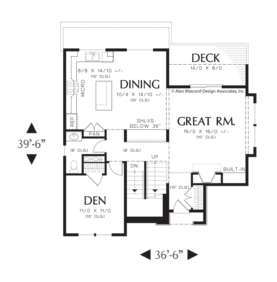 Main Floor Plan for Mascord House Plan 22188 - The Sunderland