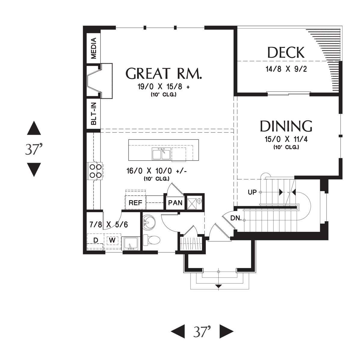 Main Floor Plan for Mascord House Plan 22192A - The Birstall