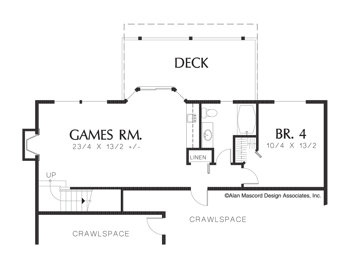 Lower Floor Plan for Mascord House Plan 2244BD - The Bromley