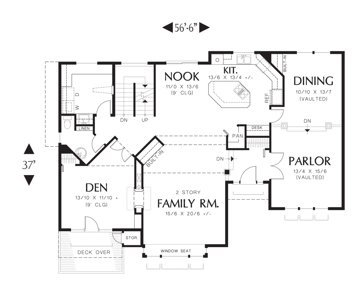 Main Floor Plan for Mascord House Plan 2263DC - The Fairmont