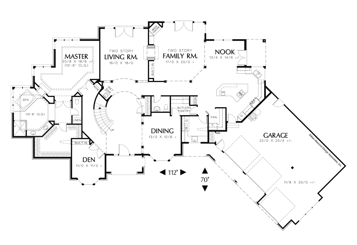 Main Floor Plan for Mascord House Plan 2406 - The Holloway