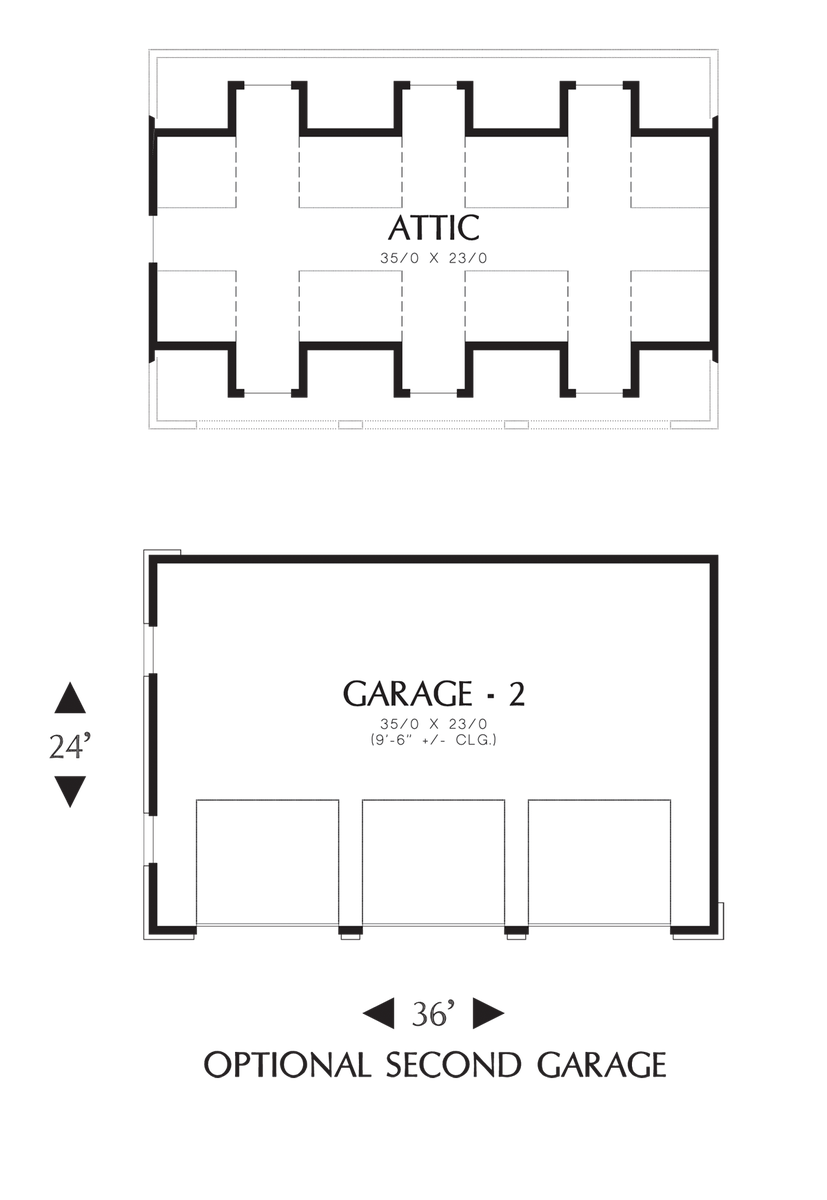Main Floor Plan for Mascord House Plan 2454 - The Elstad