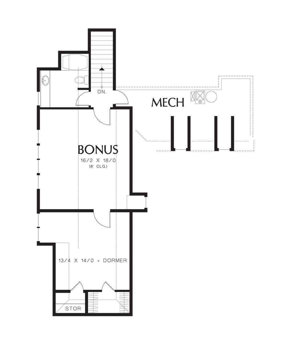 Upper Floor Plan for Mascord House Plan 2459 - The Terrebonne