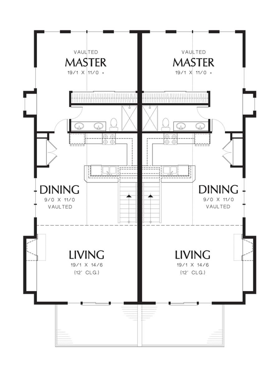 Upper Floor Plan for Mascord House Plan 4043 - The Olsen