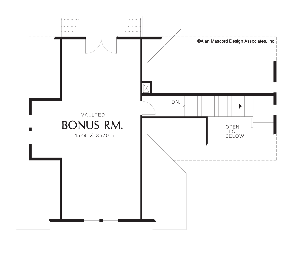 Upper Floor Plan for Mascord House Plan 5009 - The Pomona
