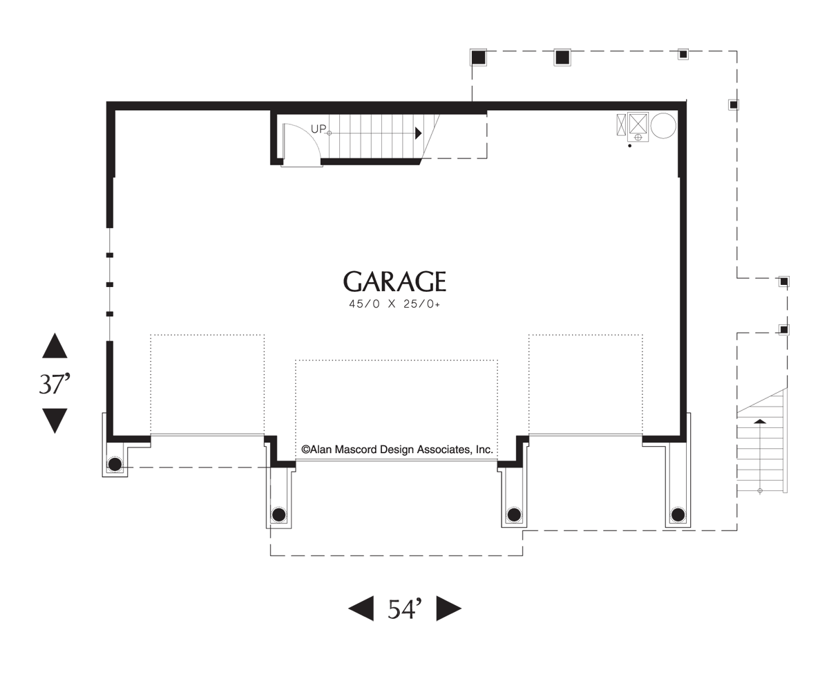 Main Floor Plan for Mascord House Plan 5016A - The Barnesville