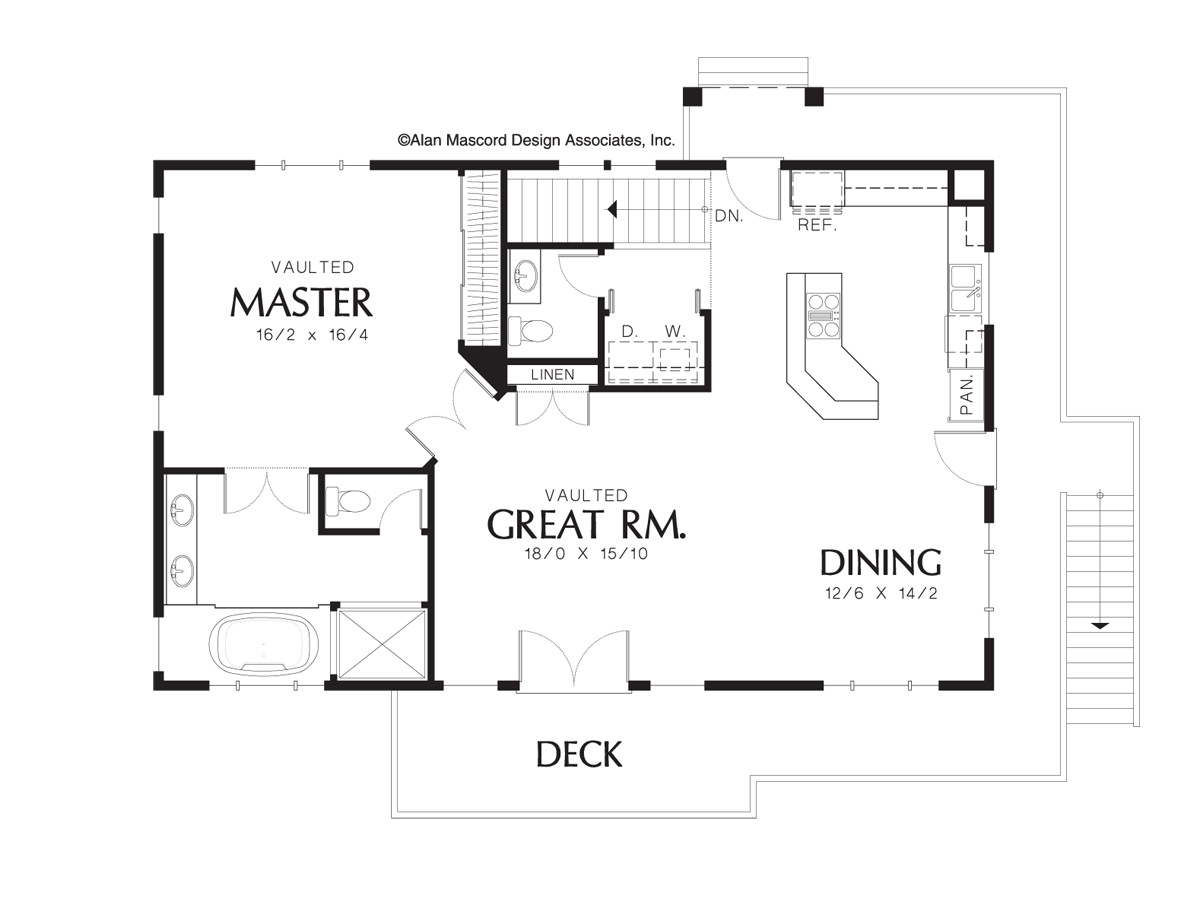 Upper Floor Plan for Mascord House Plan 5016A - The Barnesville