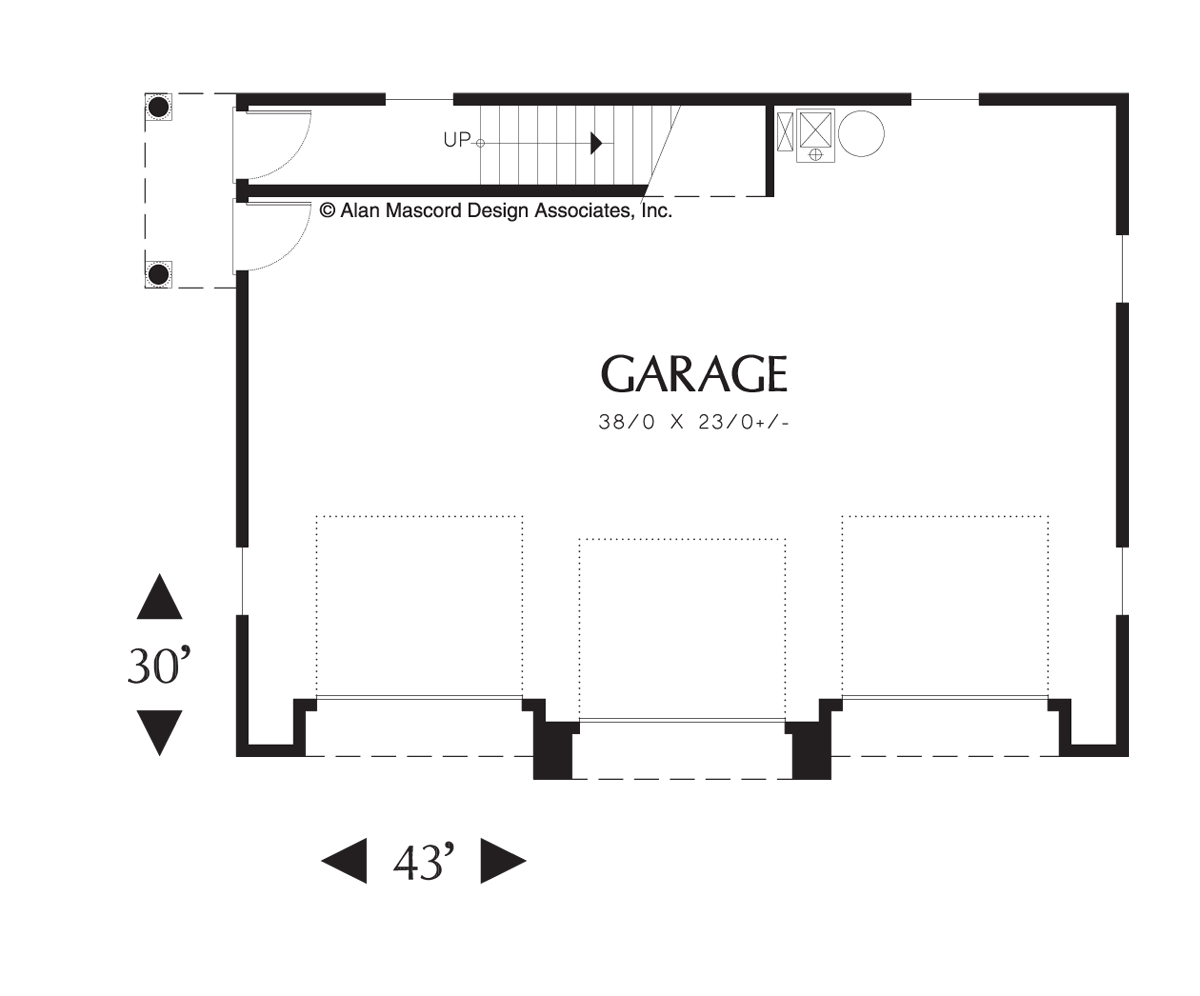 Main Floor Plan for Mascord House Plan 5016B - The Eastman