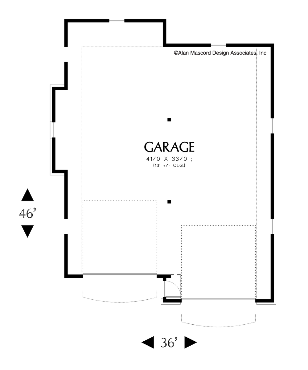 Main Floor Plan for Mascord House Plan 5019 - The Pocono