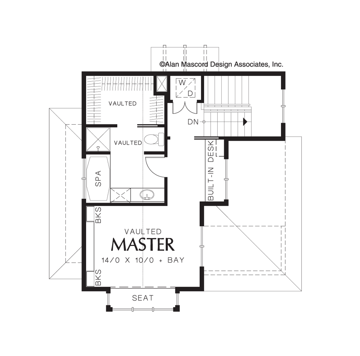 Upper Floor Plan for Mascord House Plan 5020 - The Merillat