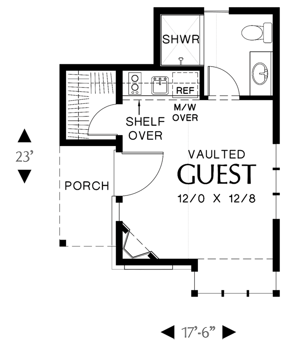 Main Floor Plan for Mascord House Plan 5033 - The Bucklebury