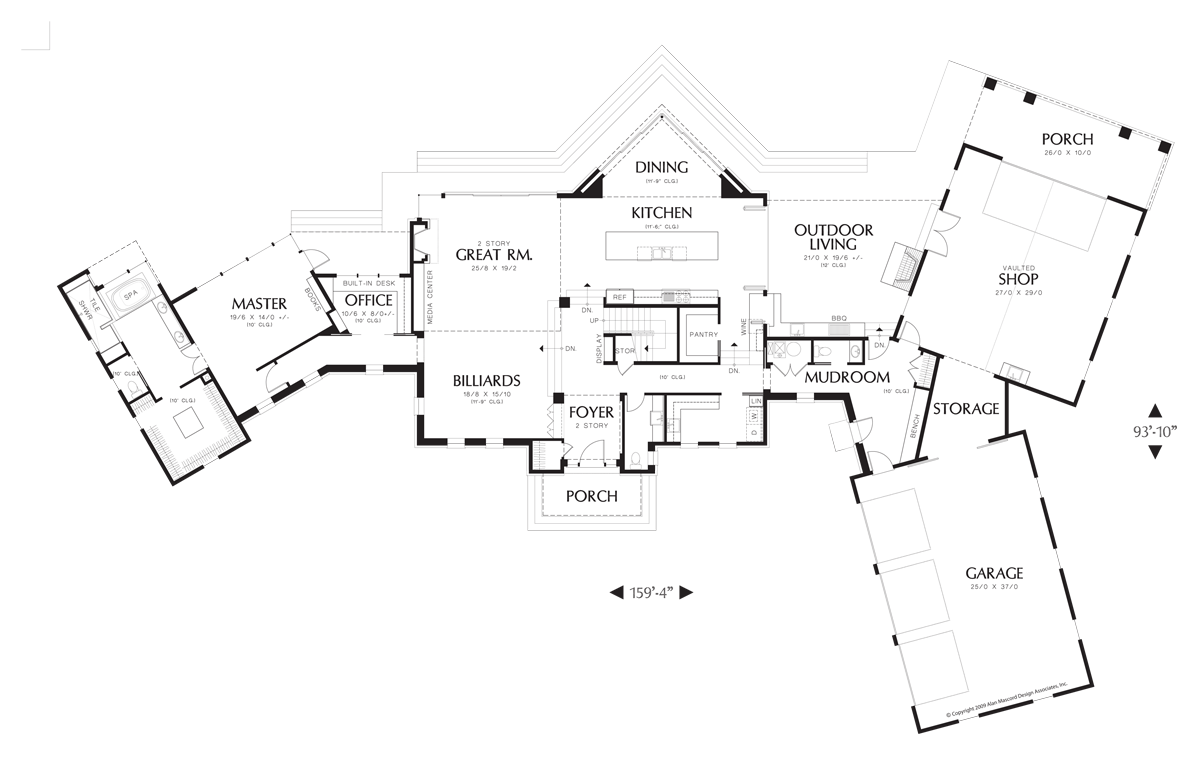 Main Floor Plan image for Mascord Brunswick-This Home Has It All With A View!-Main Floor Plan